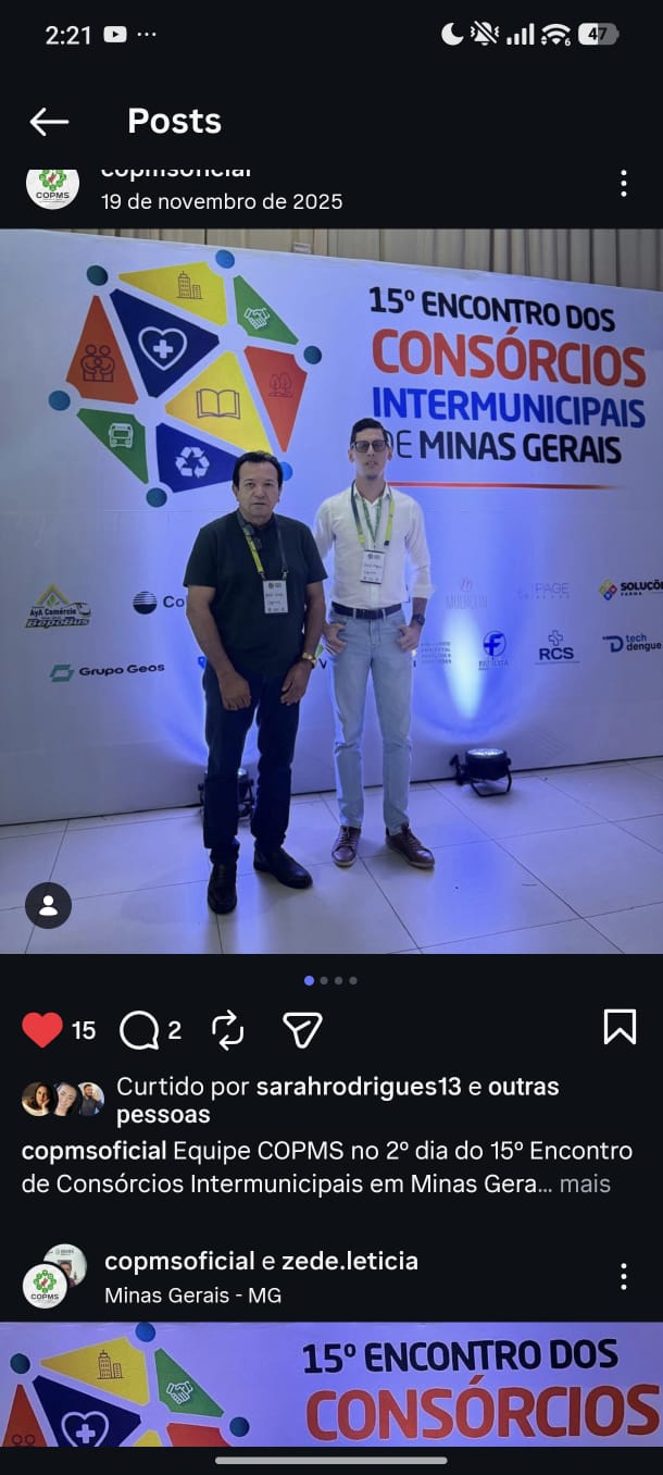 Representantes COPMS no banner do 15º Encontro – Divinópolis/MG